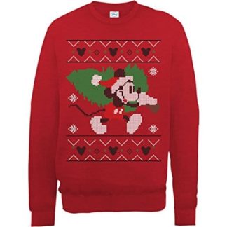 Disney Girls Mickey Mouse Christmas Jumper Stroke Sweatshirt 